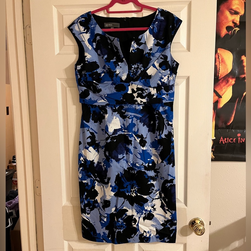 Multicolour structured Donna Ricco dress plus size